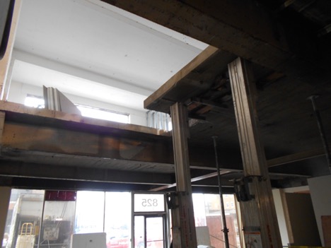 portion of second floor removed for stairway