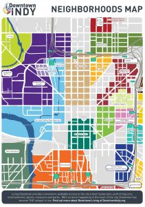 map of neighborhoods in downtown Indianapolis