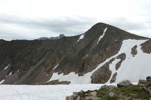 Picture of glacial snow in the Rocky Mountain National Park