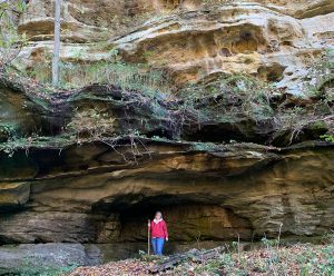 Woman at the Little Grand Canyon in the Little Grand Canyon in Southern Illinois