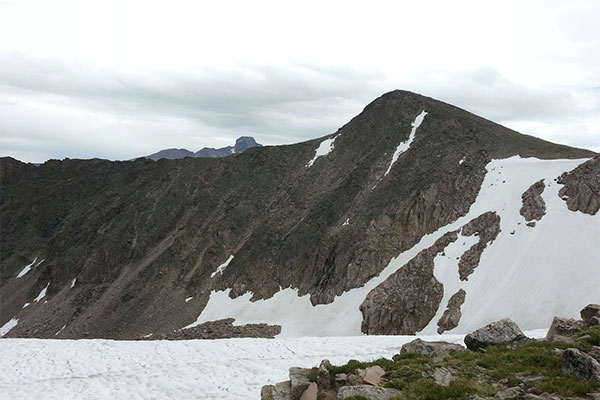 Picture of glacial snow in the Rocky Mountain National Park