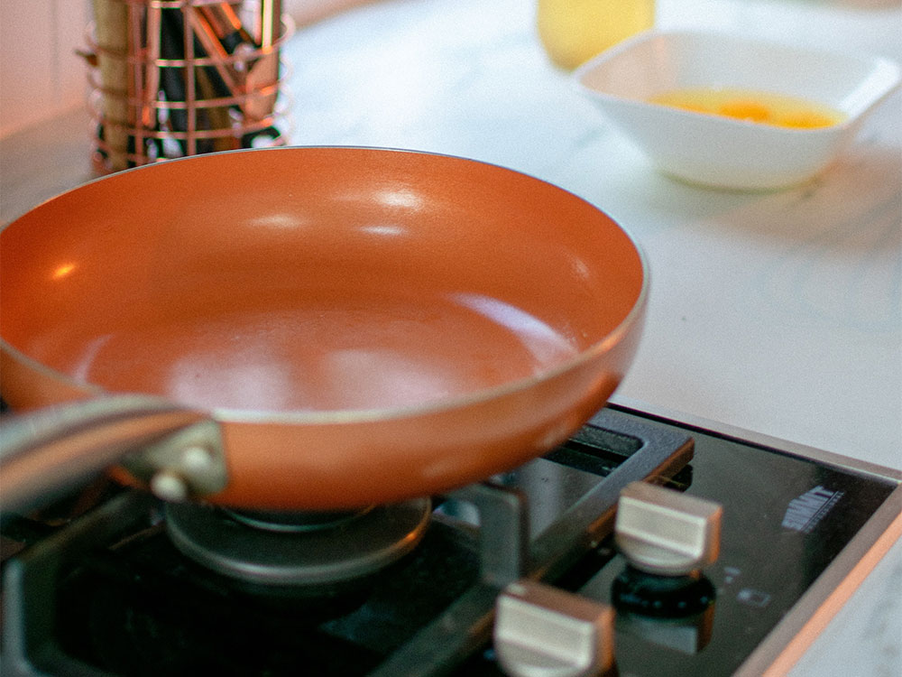 Non-stick pan that is potentially treated with PFAS