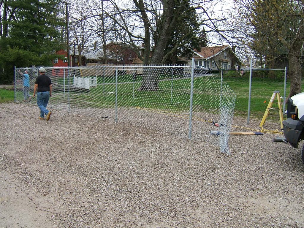 Fences being put up around one of the injection sites.