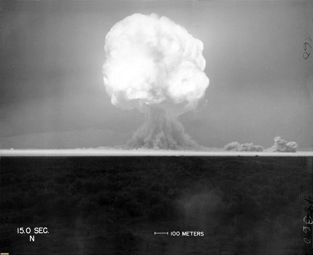 The Trinity bomb was the first test explosion of the famed "Manhattan Project," and the first explosion of its kind in history.