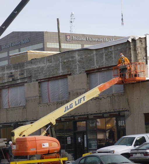 Construction on front of 825 N. Capitol Building