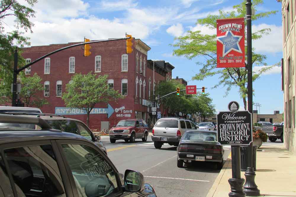 Image of Downtown Crown Point, Indiana.