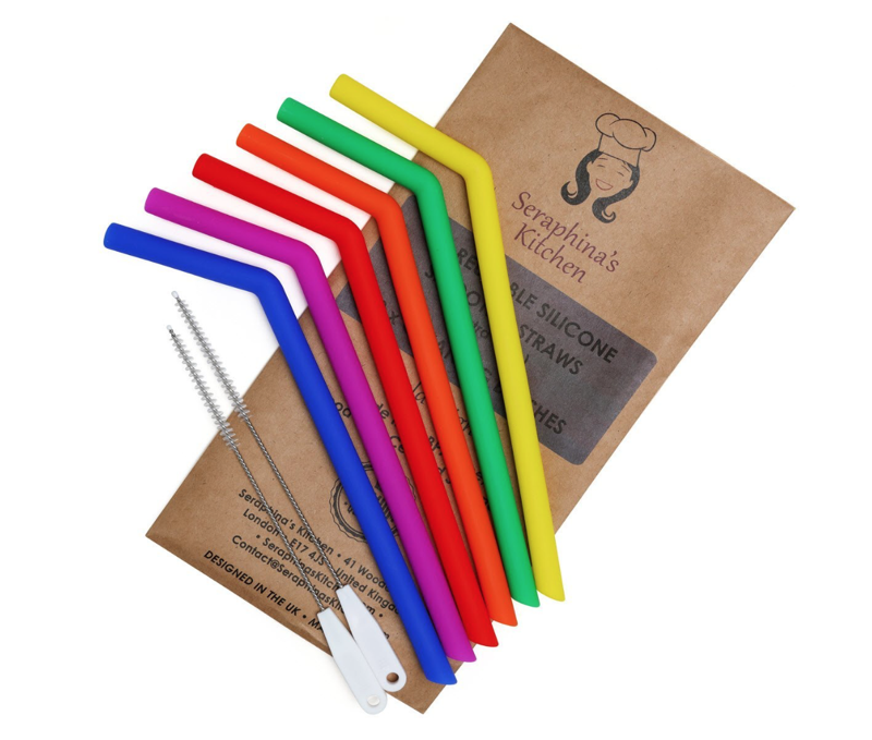 Reusable silicone straws